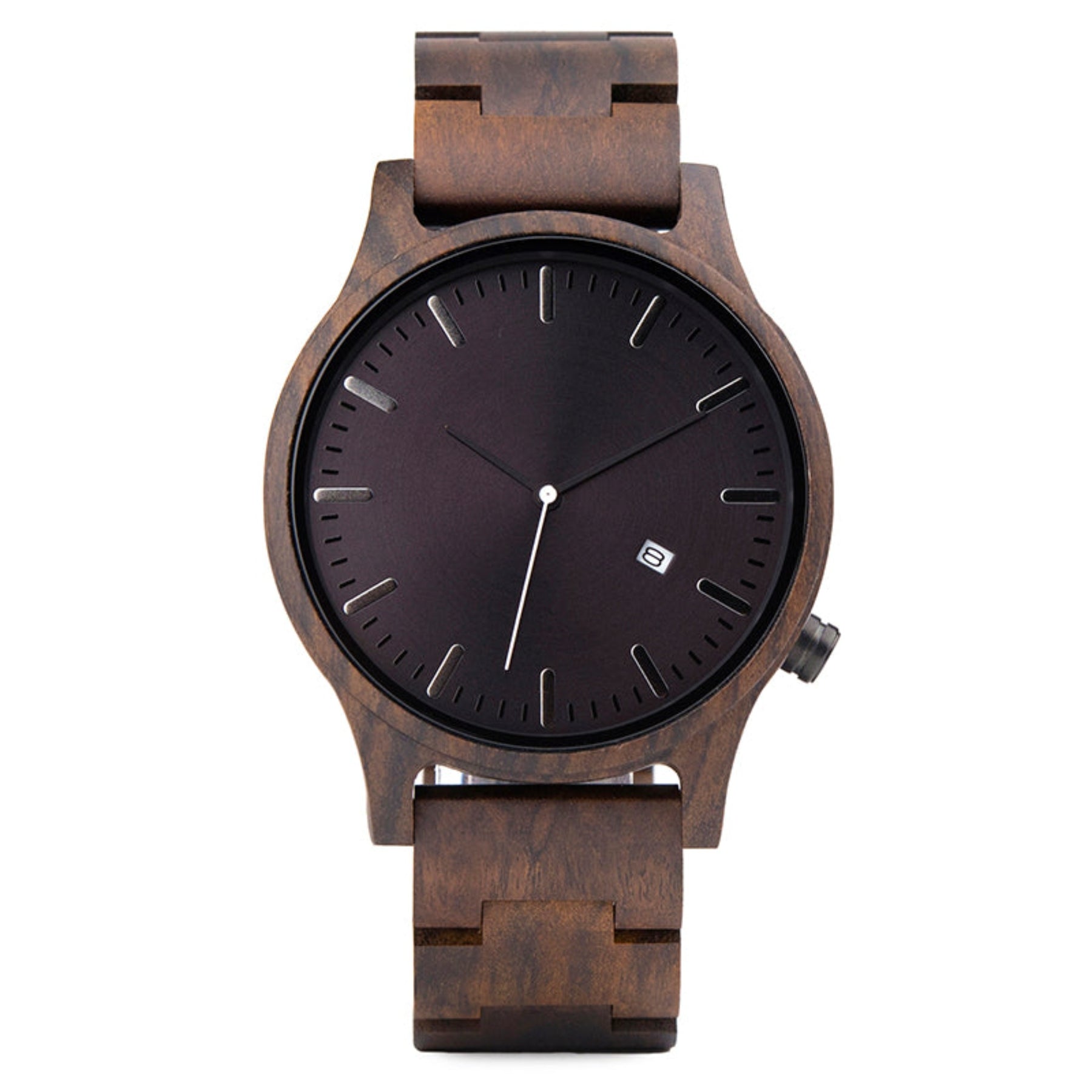 Ebony skeleton men watch with black face positive