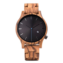 Zebraood men wooden watch with black face positive