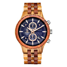 wood watch men wooden watch chronograph zebrawood red sandalwood positive
