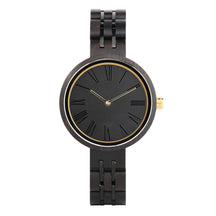Black face ebony women wooden watch positive